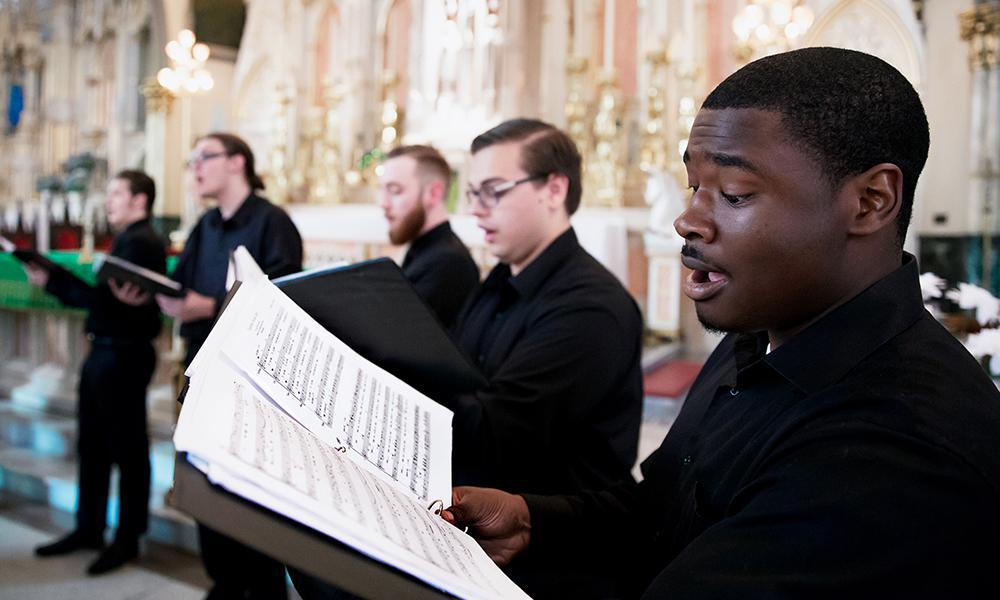 Choir singing together