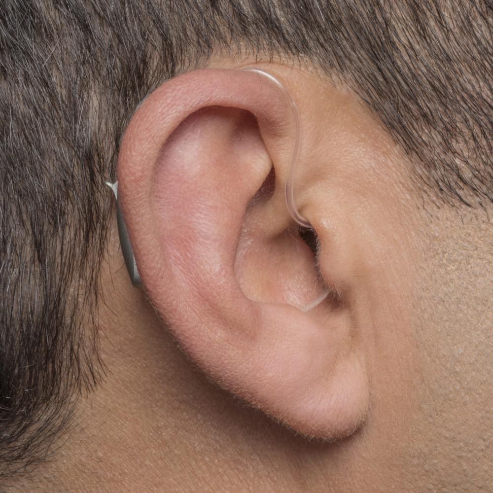 Ear with hearing aid